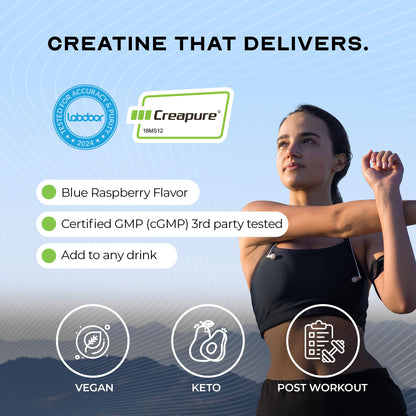 Muscle Feast Creapure Creatine – Blue Raspberry 300g - Calm Era