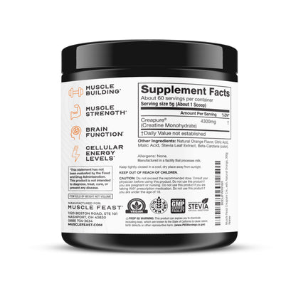 Muscle Feast Creapure Creatine – Orange 300g - Calm Era