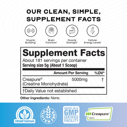 Muscle Feast Creapure Creatine Unflavored – 2lb - Calm Era