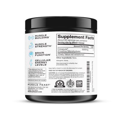 Muscle Feast Creatina Creapure sin sabor – 300g