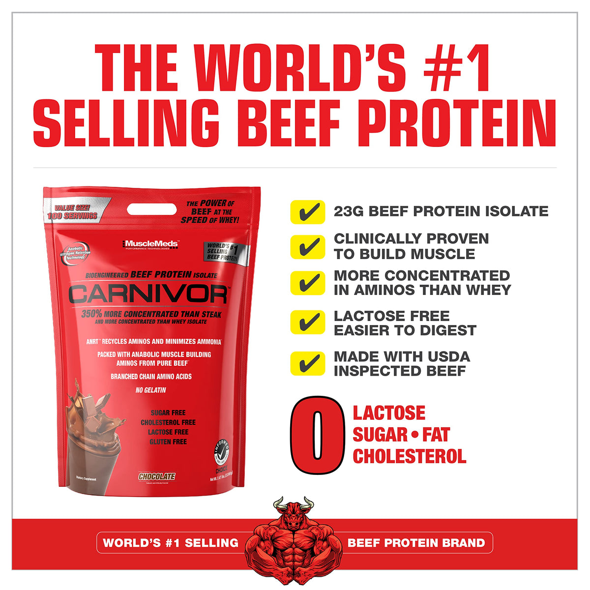 MuscleMeds Carnivor Aislado de Proteína de Carne – Chocolate | 7.47lb