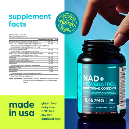 NAD Supplement 8457mg – Extra Strength NMN Liposomal + Green Tea for Women & Men - Calm Era