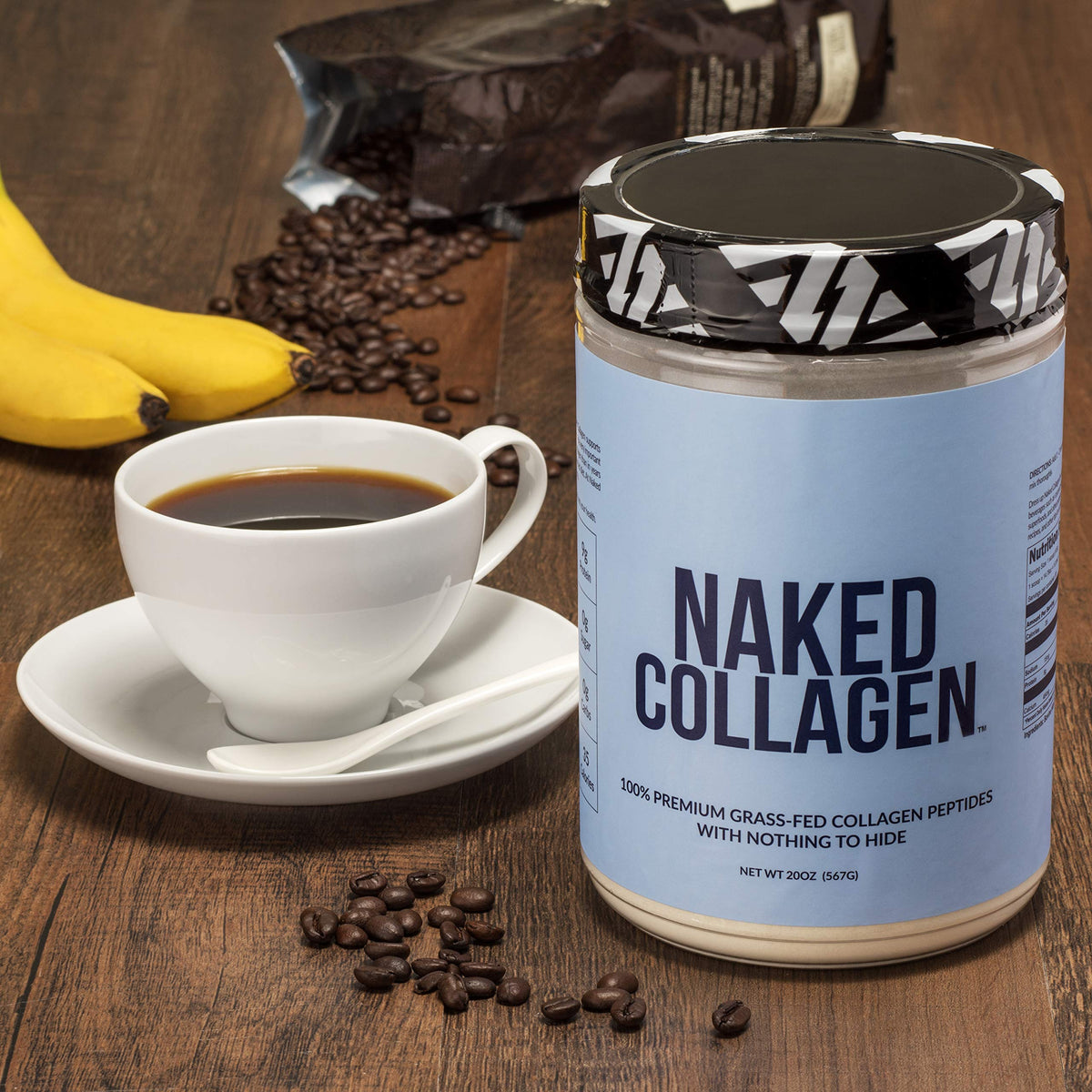 NAKED Collagen Peptides Powder – De animales criados en pastos, sin sabor, 60 porciones