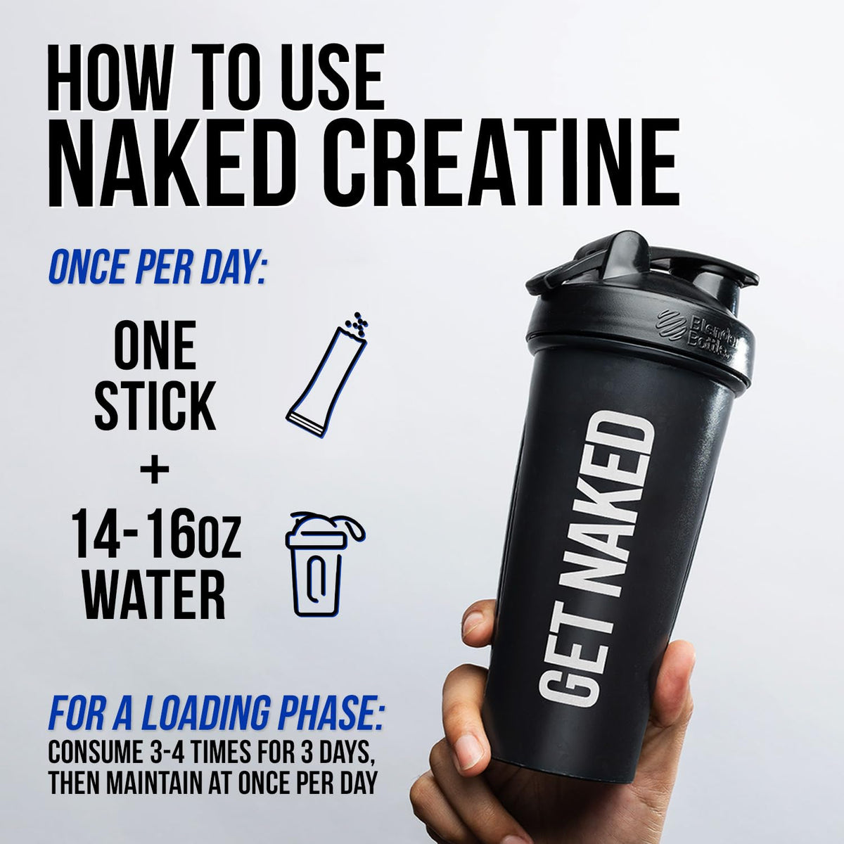 NAKED Creatina Monohidratada Pura Limón-Lima en Sobres Individuales | Paquete de 30 | Vegano