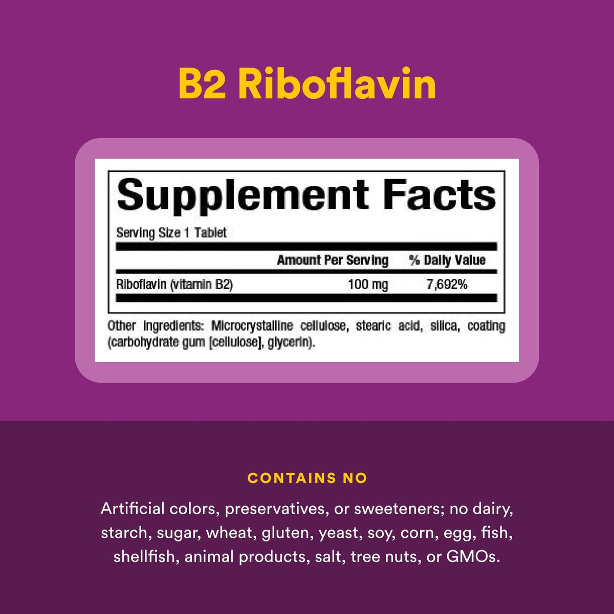 Natural Factors Vitamin B2 Riboflavin 100mg — 90 Tablets