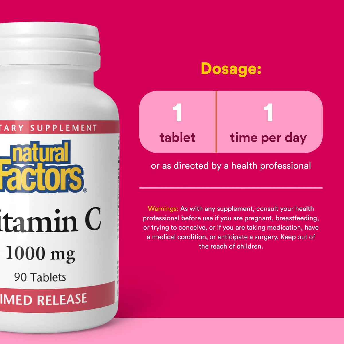Natural Factors Vitamina C 1000 mg de liberación prolongada — 90 comprimidos