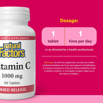 Natural Factors Vitamina C 1000 mg de liberación prolongada — 90 comprimidos