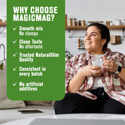 NaturalSlim MagicMag Citrato de Magnesio Puro en Polvo – Mezcla para bebida sabor frambuesa y limón, 8 oz (paquete de 2)