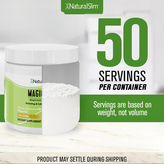 NaturalSlim MagicMag Polvo de Citrato de Magnesio sabor Miel y Manzanilla – Mezcla para bebida de 8oz (Paquete de 2)