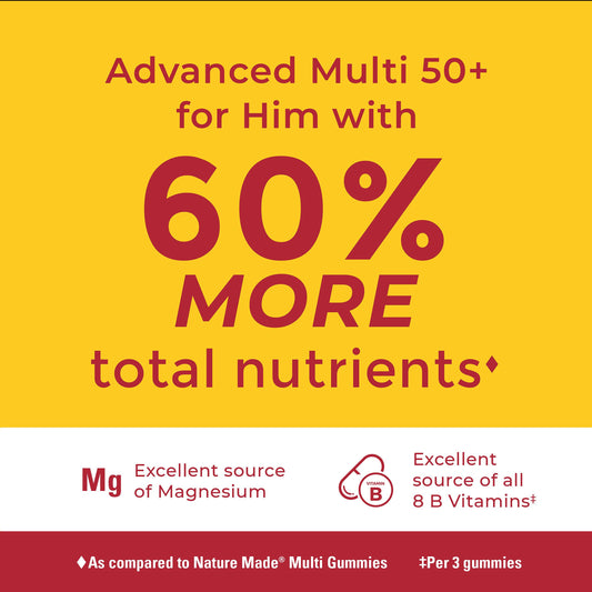 Gomitas multivitamínicas avanzadas Nature Made 50+ para él — 84 unidades