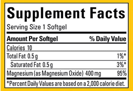 Nature Made High Potency Magnesium 400 mg - 150 Softgels (Pack of 2) | Magnesium Supplement