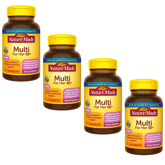 Nature Made Multi for Her 50+ Vitamin/Mineral Tablets 90 ea — Pack of 4 - Calm Era