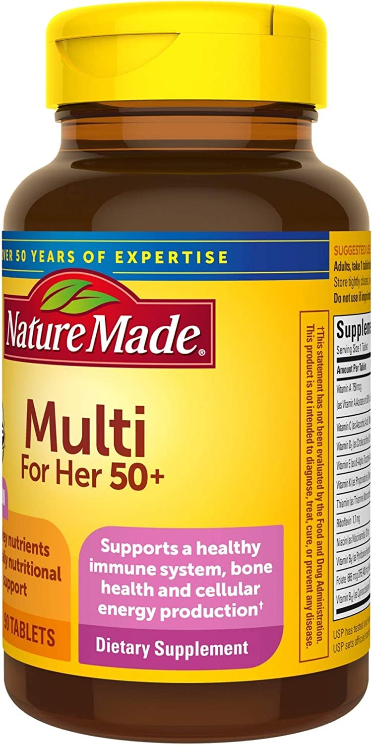 Nature Made Multi for Her 50+ Vitamin/Mineral Tablets 90 ea — Pack of 4 - Calm Era