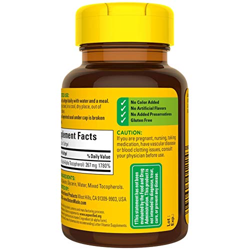 Nature Made Plant Sourced Vitamin E 267 mg (400 IU) d-Alpha Softgels – 3-Pack, 100 Softgels Each - Calm Era