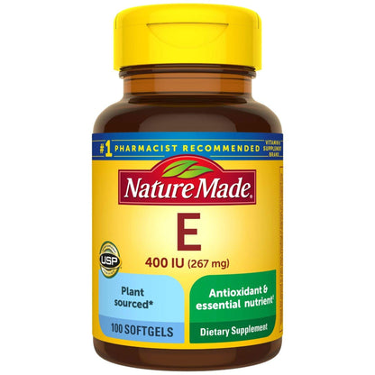 Nature Made Plant Sourced Vitamin E 267 mg (400 IU) d-Alpha Softgels – 3-Pack, 100 Softgels Each - Calm Era