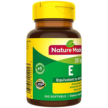Nature Made Plant Sourced Vitamin E 267 mg (400 IU) d-Alpha Softgels – 3-Pack, 100 Softgels Each - Calm Era