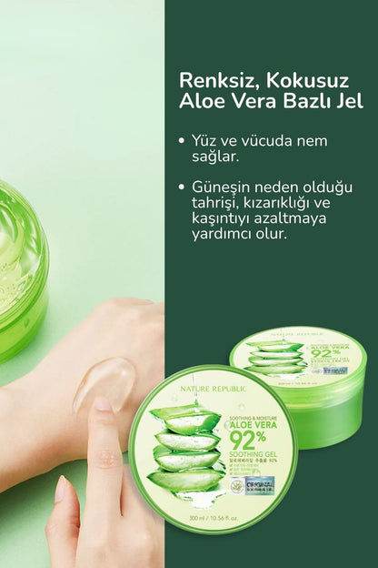 Nature Republic Aloe Gel 92% — Soothing & Hydrating, 10.56fl oz - Calm Era