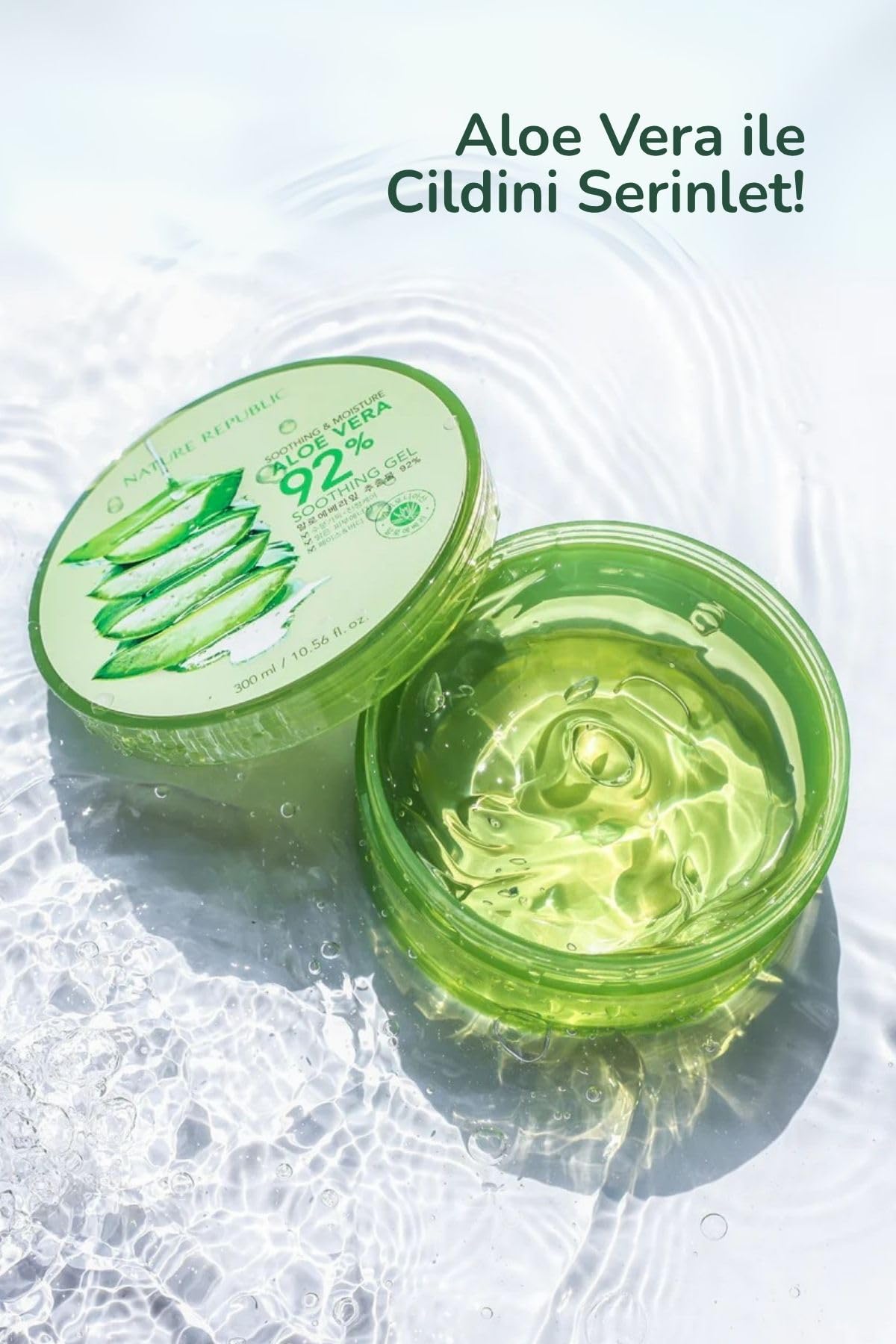 Nature Republic Aloe Gel 92% — Soothing & Hydrating, 10.56fl oz - Calm Era