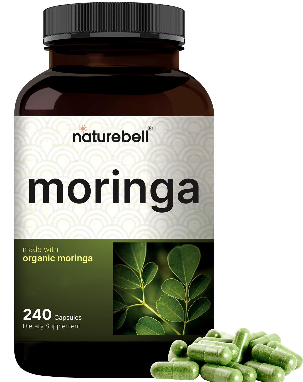 NatureBell Cápsulas de Moringa Pura 800mg | 240 cápsulas para 4 meses