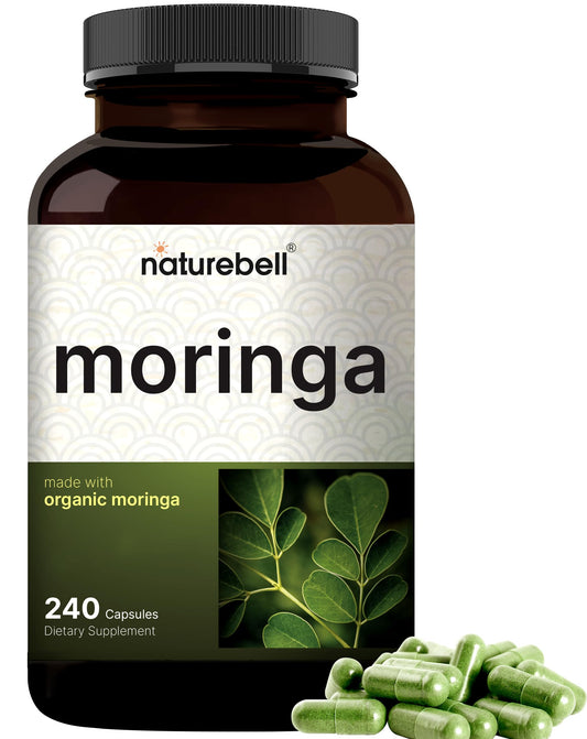NatureBell Cápsulas de Moringa Pura 800mg | 240 cápsulas para 4 meses