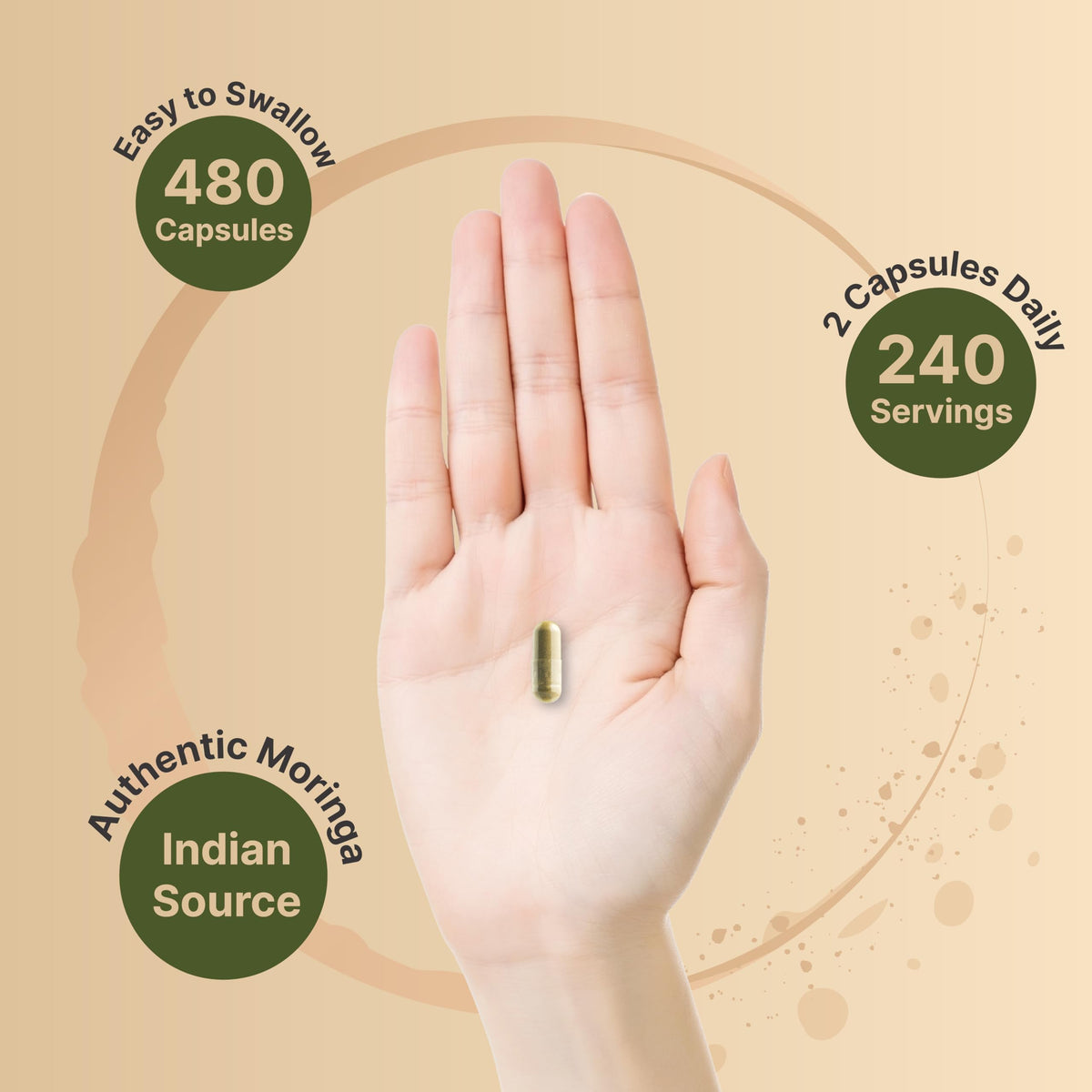 NatureBell Cápsulas de Moringa Pura 8000mg | Paquete de 2 x 480 cápsulas, suministro para 8 meses