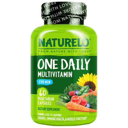 Naturelo One Daily Multivitamin for men bottle on a white background