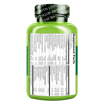 Multivitamínico para hombres NATURELO – Una cápsula diaria con vitaminas y minerales de alimentos integrales | 60 cápsulas