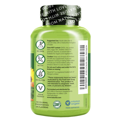 NATURELO Mens Multivitamins – One Daily Multivitamin for Men with Organic Whole Foods & High-Absorption Nutrients | Non-GMO, 240 Veggie Capsules - Calm Era