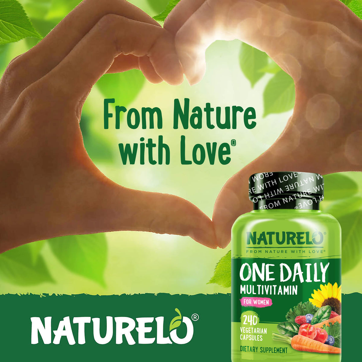 NATURELO One Daily Multivitamin for Women – 240 Ct | Vegan, Non-GMO, Gluten Free - Calm Era