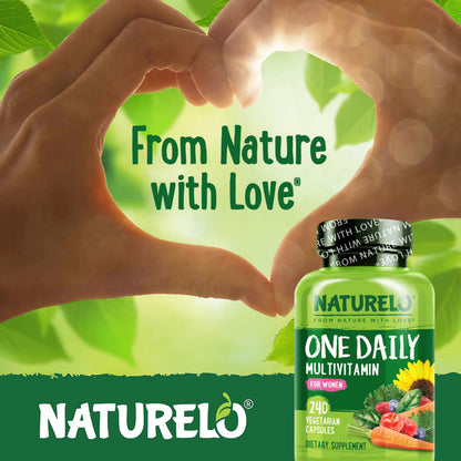 NATURELO One Daily Multivitamin for Women – 240 Ct | Vegan, Non-GMO, Gluten Free - Calm Era