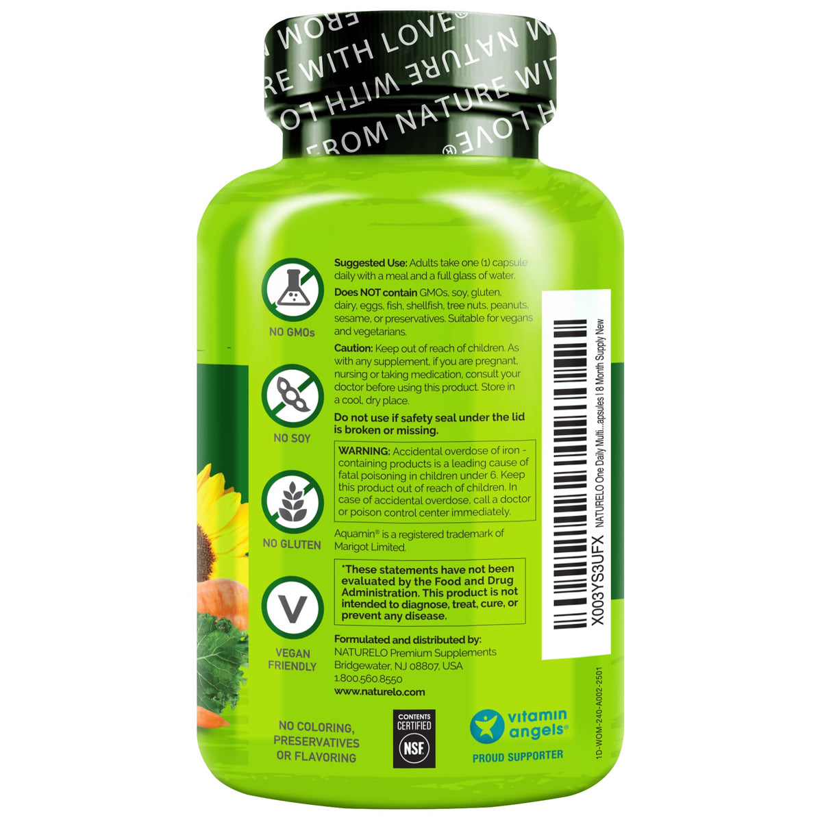 NATURELO One Daily Multivitamin for Women – 240 Ct | Vegan, Non-GMO, Gluten Free - Calm Era