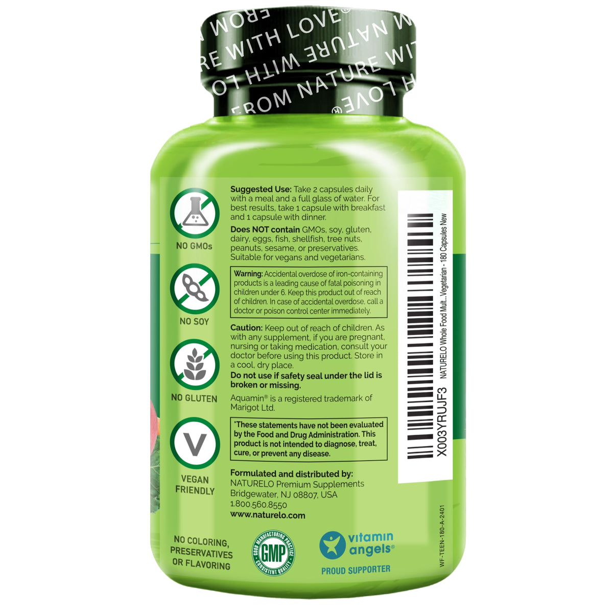 NATURELO Teen Multivitamin for Boys & Girls — 180 Plant-Based, Non-GMO, Vegetarian - Calm Era