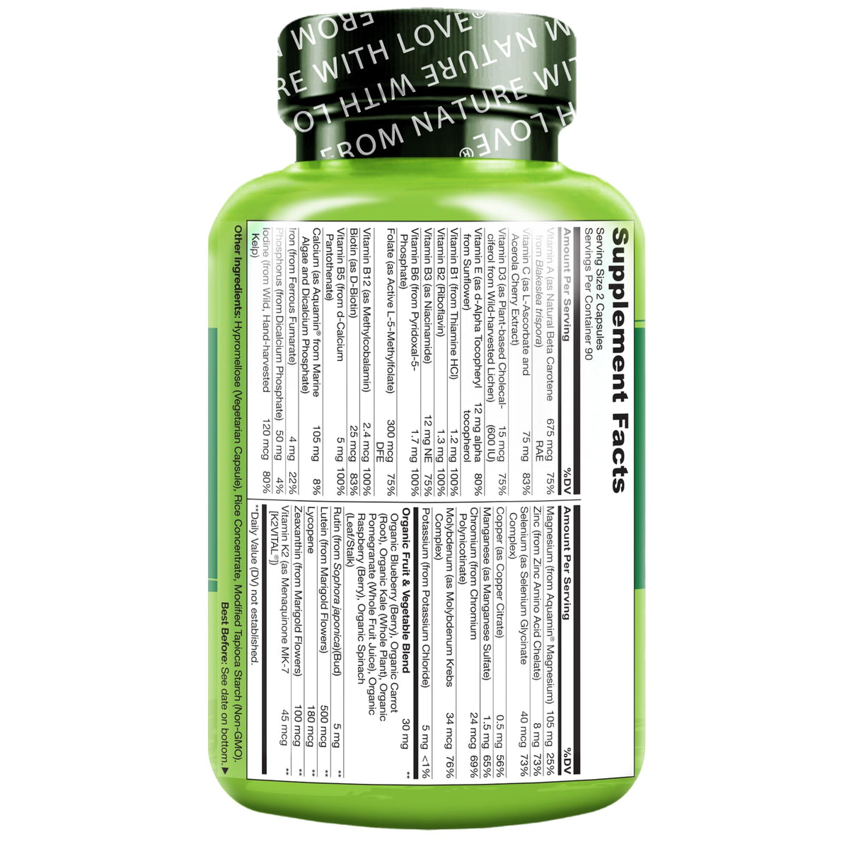 NATURELO Teen Multivitamin for Boys & Girls — 180 Plant-Based, Non-GMO, Vegetarian - Calm Era