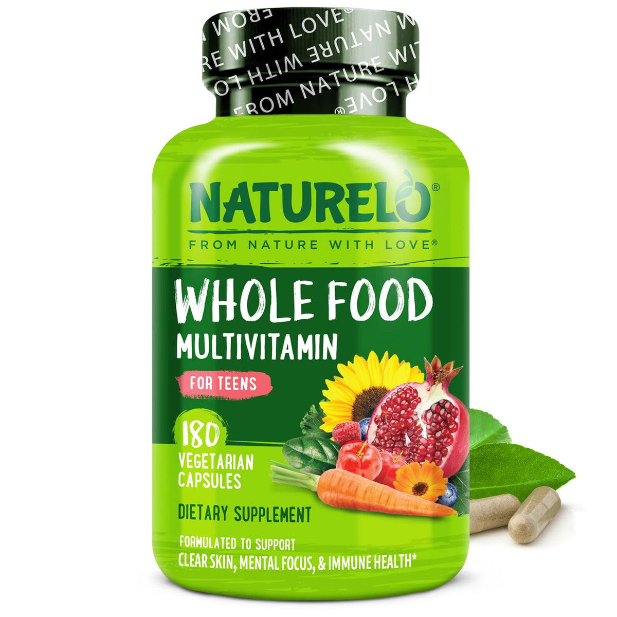NATURELO Teen Multivitamin for Boys & Girls — 180 Plant-Based, Non-GMO, Vegetarian - Calm Era