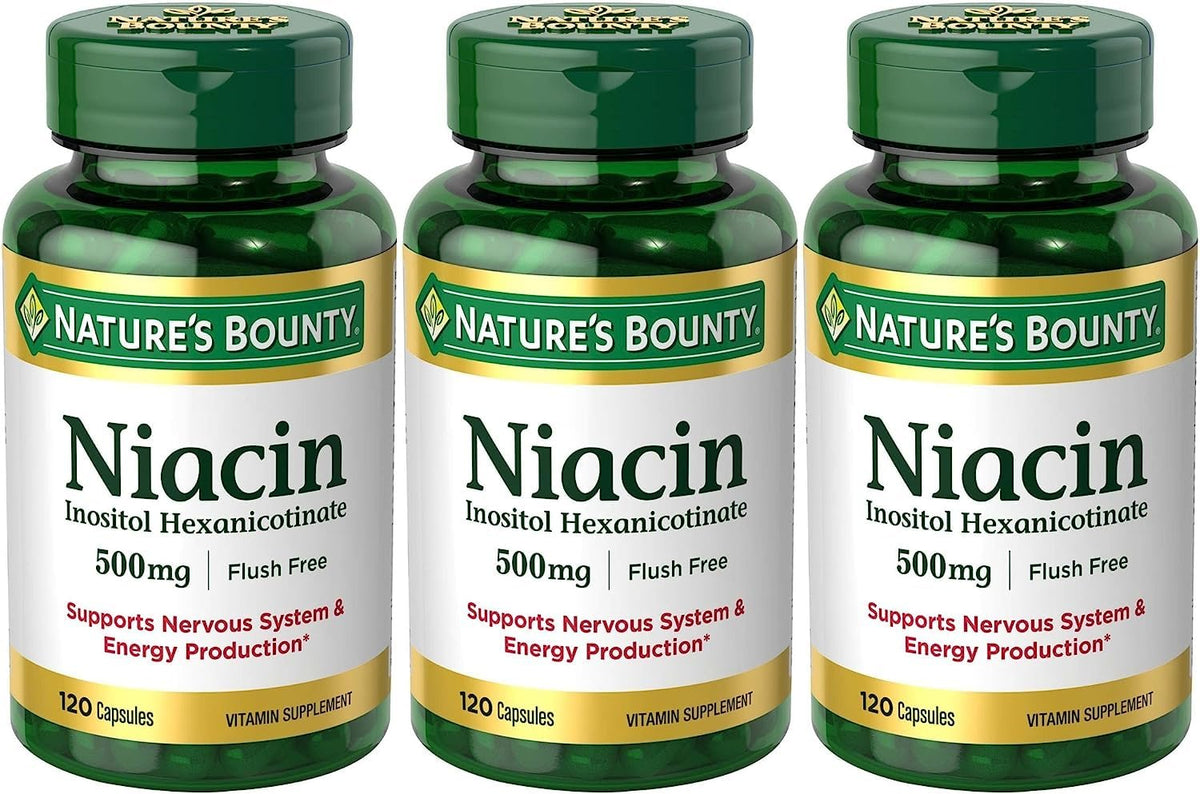 Nature's Bounty Niacin Flush Free 500mg – 3 x 120 Capsules - Calm Era