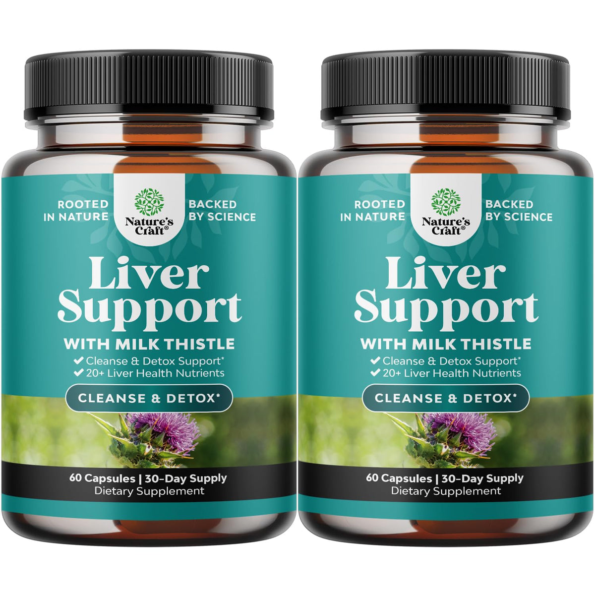 Natures Craft Liver Cleanse Detox & Repair 2 Pack — Milk Thistle Liver Support
