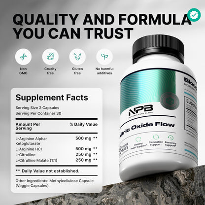 Nature's Pure Blend Óxido Nítrico para Hombres – L-Arginina y L-Citrulina, Circulación y Resistencia