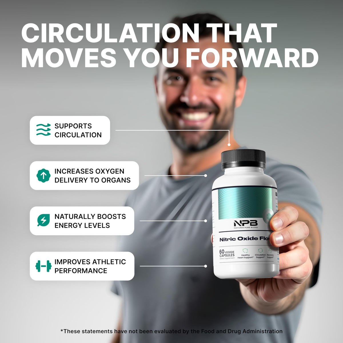 Nature's Pure Blend Óxido Nítrico para Hombres – L-Arginina y L-Citrulina, Circulación y Resistencia