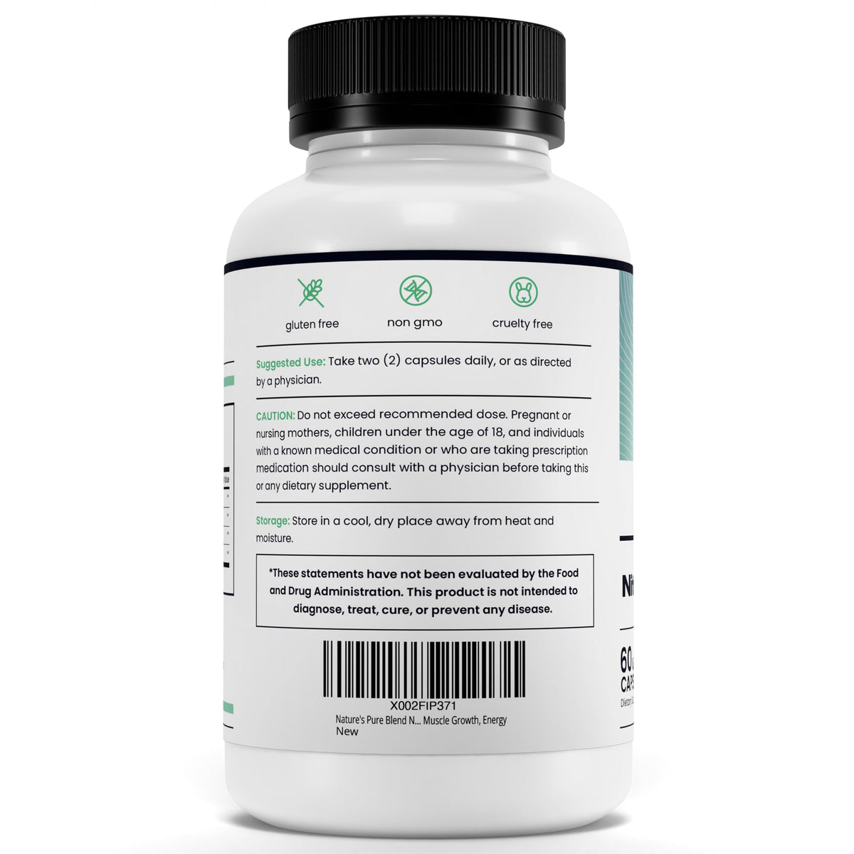 Nature's Pure Blend Óxido Nítrico para Hombres – L-Arginina y L-Citrulina, Circulación y Resistencia