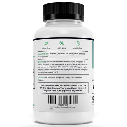 Nature's Pure Blend Óxido Nítrico para Hombres – L-Arginina y L-Citrulina, Circulación y Resistencia