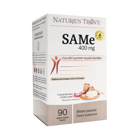 Nature's Trove SAM-e 400mg Comprimidos Entéricos – 90 unidades, Vegano, Kosher, Sin OGM