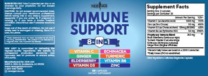 New Age 8-in-1 Immune Support Booster 180 Capsules Pack of 3 - Calm Era
