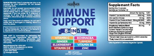 New Age 8-in-1 Immune Support Capsules – 5 Pack - Calm Era