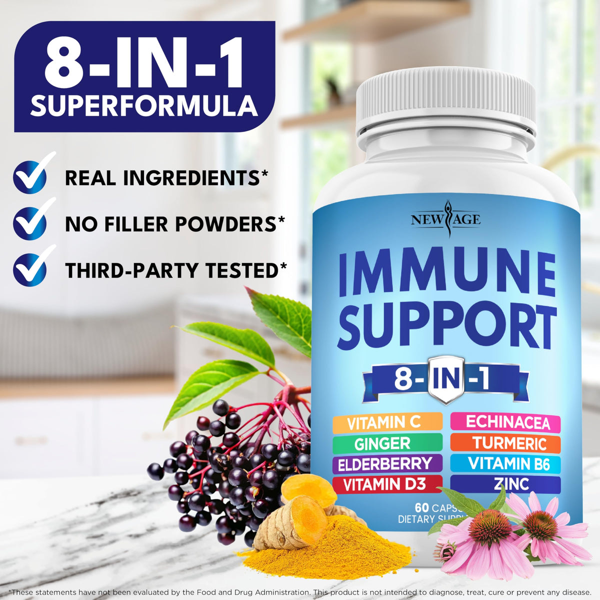New Age 8-in-1 Immune Support Capsules – 5 Pack - Calm Era