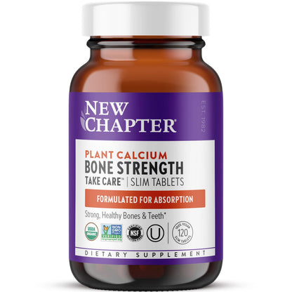 New Chapter Suplemento de calcio para la fortaleza ósea con vitamina D3, K2, magnesio - 120 comprimidos