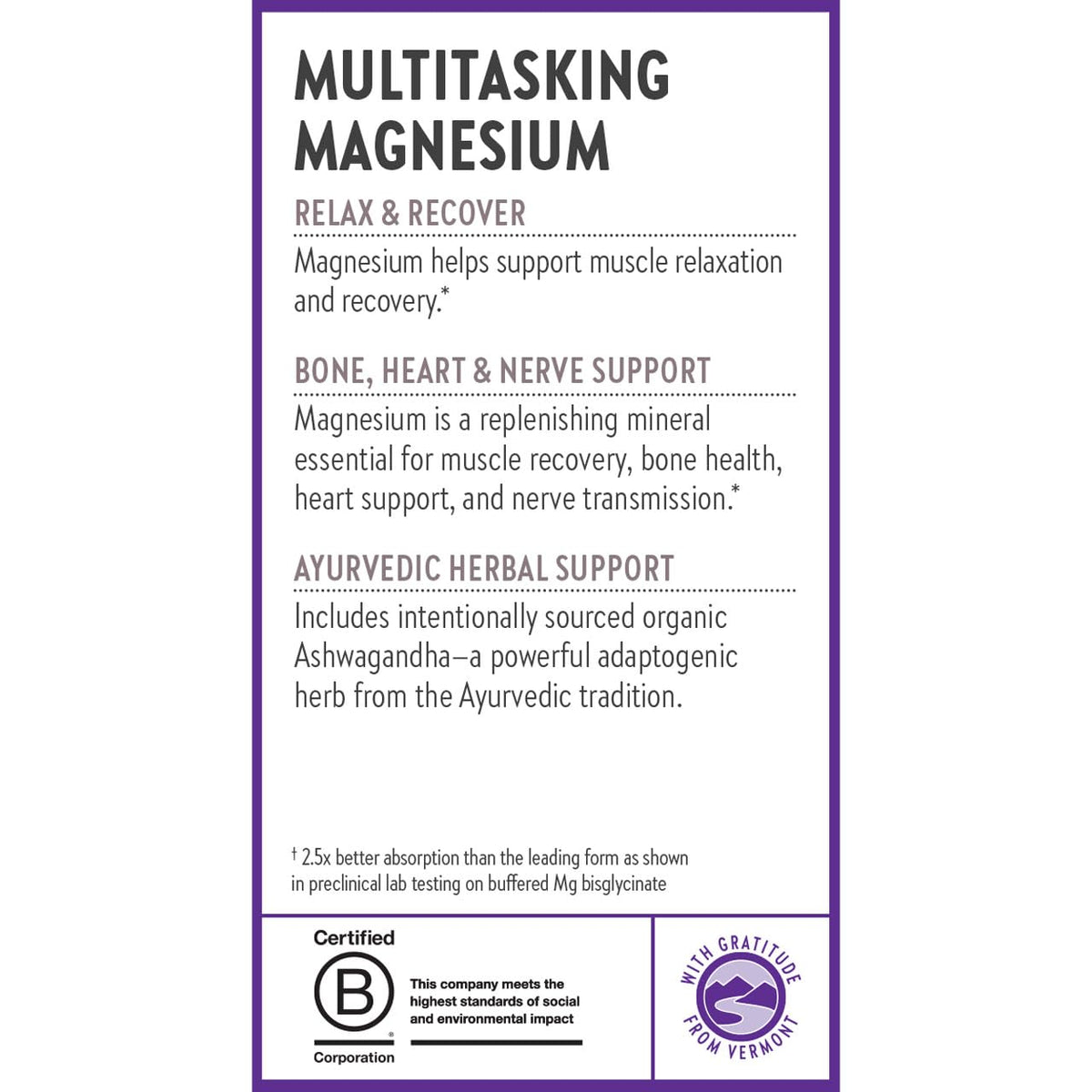 New Chapter Magnesium + Ashwagandha 325 mg Glycinate – 90 ct, 2.5x Absorption | Non-GMO - Calm Era