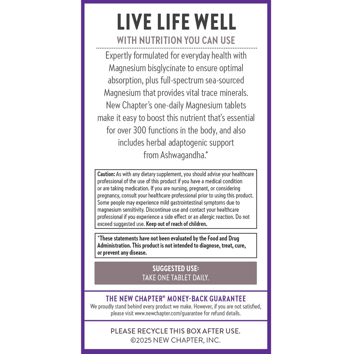New Chapter Magnesium + Ashwagandha 325 mg Glycinate – 90 ct, 2.5x Absorption | Non-GMO - Calm Era