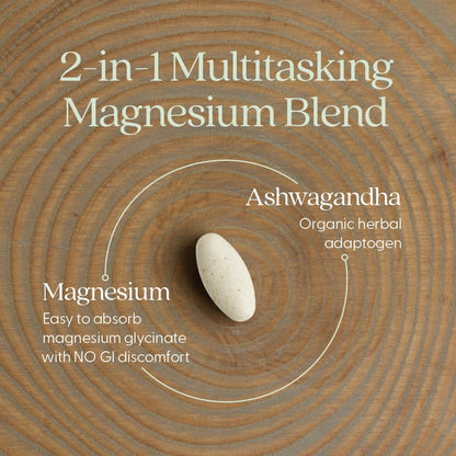 New Chapter Magnesium + Ashwagandha 325 mg Glycinate – 90 ct, 2.5x Absorption | Non-GMO - Calm Era