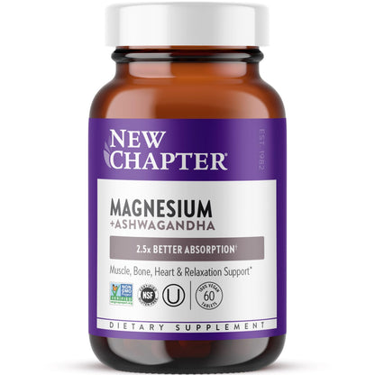 New Chapter Magnesium + Ashwagandha Supplement - 325 mg, 60 ct, 2-Month Supply | 2.5x Absorption - Calm Era