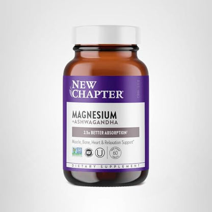 New Chapter Magnesium + Ashwagandha Supplement - 325 mg, 60 ct, 2-Month Supply | 2.5x Absorption - Calm Era